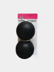 Черный массажный мяч сдвоенный SilaPro, 12х6см
