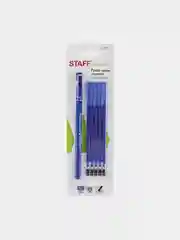 Ручка стираемая гелевая STAFF "Manager" EGP-656, СИНЯЯ, + 5 сменных стержней, 143657
