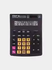 Калькулятор настольный Staff Plus Stf-333-bkrg, 200 x 154 мм, 12 разрядов, черно-оранжевый