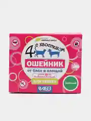 Ошейник Четыре с хвостиком от блох, клещей, 35 см для кошек, зеленый