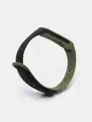 Зелёный хаки ремешок силиконовый для Xiaomi Mi Band 5/ Mi Band 6 двухцветный перфорированный