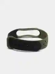 Зелёный хаки ремешок силиконовый для Xiaomi Mi Band 5/ Mi Band 6 двухцветный перфорированный