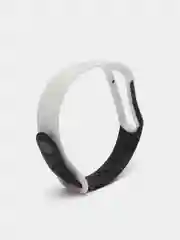 Белый ремешок силиконовый для Xiaomi Mi Band 5/ Mi Band 6 двухцветный перфорированный