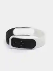 Белый ремешок силиконовый для Xiaomi Mi Band 5/ Mi Band 6 двухцветный перфорированный