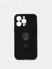 Угольный чехол Apple iPhone 13 Pro противоударный с металлической подставкой