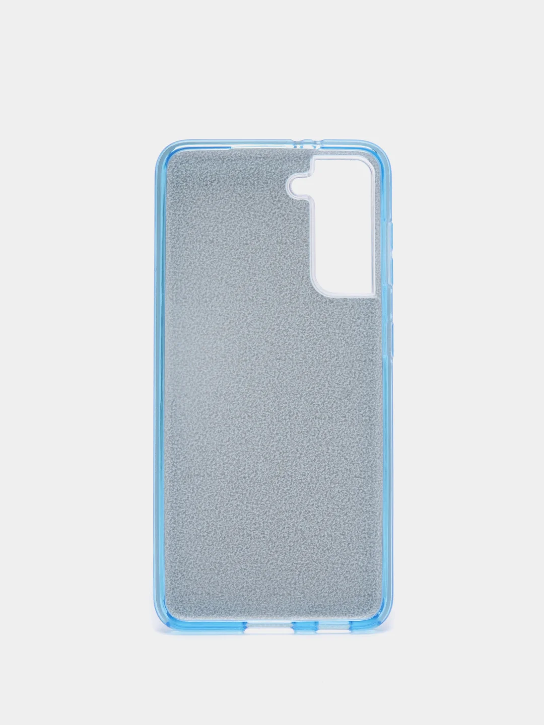 Голубой чехол Samsung Galaxy S21, Самсунг Галакси С21 блестящий