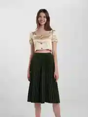 Белый плиссированная юбка