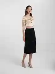 Черный плиссированная юбка