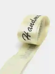 Светло-жёлтый лента атласная "Handmade", 25 мм, отрез 2 метра