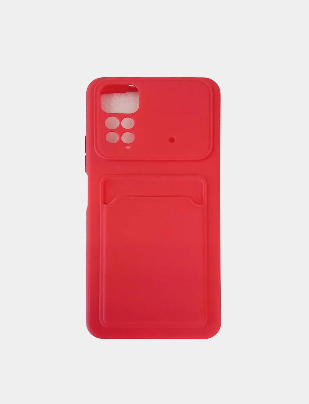 Красный чехол с защитой камеры и с отделением для карточки Redmi Note 11 2022  6.43, Note 11S 2022