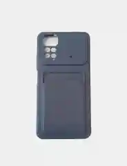 Темно-синий чехол с защитой камеры и с отделением для карточки Redmi Note 11 2022  6.43, Note 11S 2022