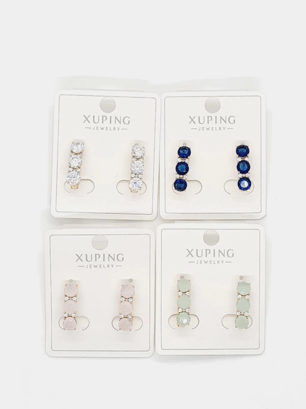 Серьги Xuping из медицинского золота с переливающимися кристаллами