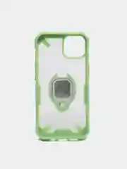 Лайм чехол для iPhone 13, 13 Pro, Pro Max пластиковый полупрозрачный с металлическим кольцом