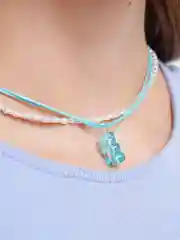 Индиго цепочка-чокер на шею "Мишки", подвестка
