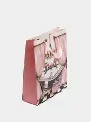 Пакет подарочный на 8 марта, блеск 3Dаппликация, плотный картон 32*26*10 см Люкс