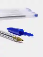 Ручка шариковая, синяя, прозрачный корпус, набор 10 штук