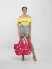 Вишнёвый сумка пляжная, отдел на молнии