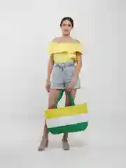 Желтый сумка пляжная, отдел на молнии