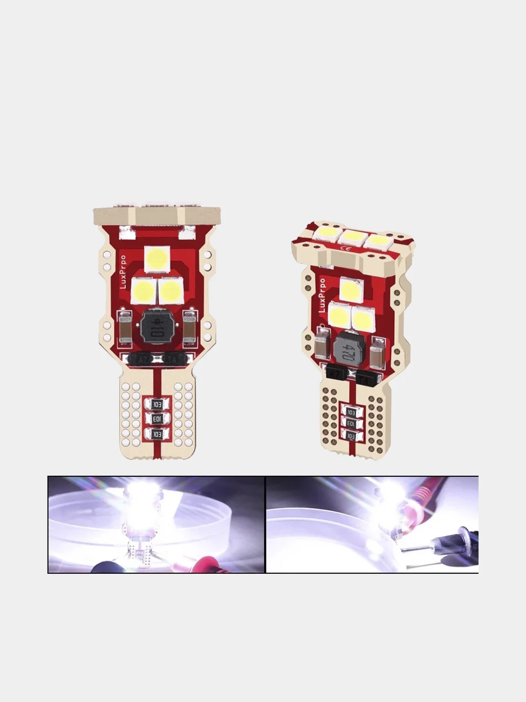 Белый габаритная светодиодная LED лампа для автомобиля W5W, W16W, T15, диоды на задний ход