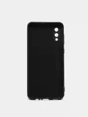Черный чехол Silicone Cover для Samsung Galaxy A02, силиконовый