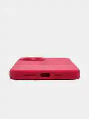 Бордовый чехол Silicone Case для iPhone 12 Pro Max с логотипом закрытый низ