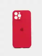Бордовый чехол Silicone Case для iPhone 12 Pro Max с логотипом закрытый низ