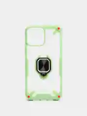 Лайм чехол для iPhone 13, 13 Pro, Pro Max пластиковый полупрозрачный с металлическим кольцом