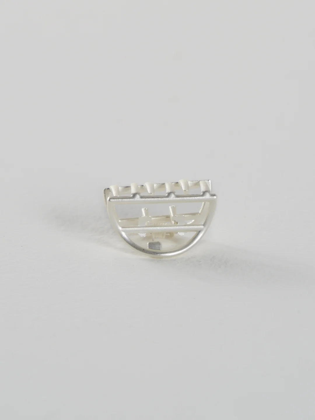 Серебряный заколка-краб для волос металлическая, 2,5 см