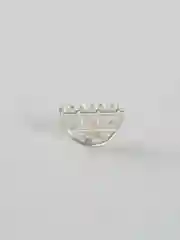 Серебряный заколка-краб для волос металлическая, 2,5 см
