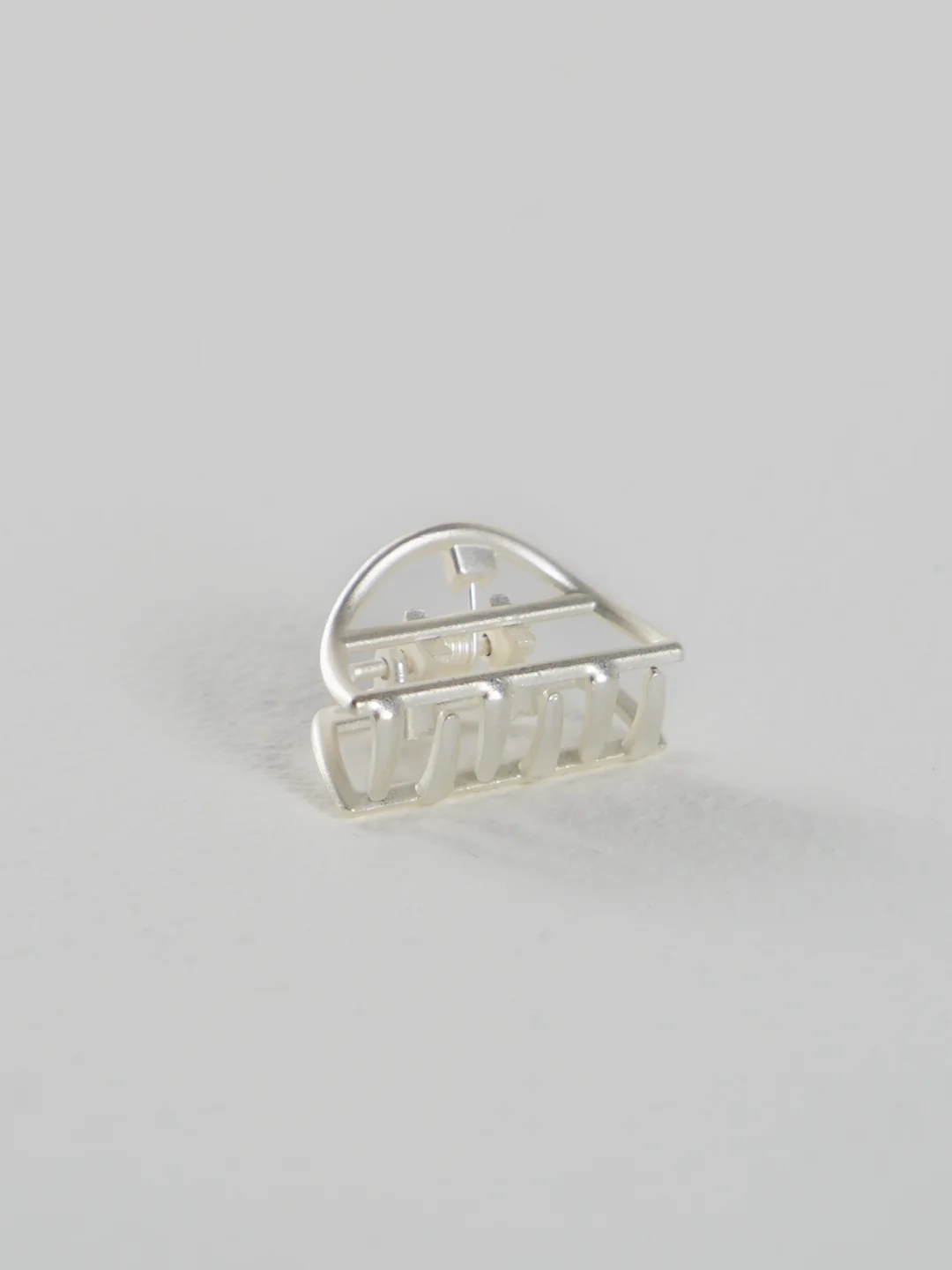 Серебряный заколка-краб для волос металлическая, 2,5 см