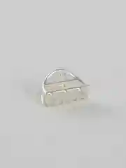 Серебряный заколка-краб для волос металлическая, 2,5 см