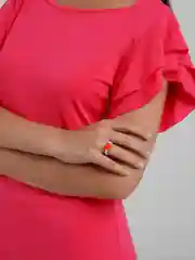 Красный кольцо из искусственного жемчуга с сердечком