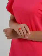 Красный кольцо из искусственного жемчуга с сердечком