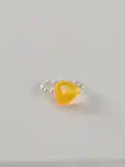 Желтый кольцо из искусственного жемчуга с сердечком