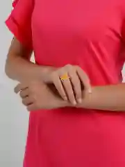 Желтый кольцо из искусственного жемчуга с сердечком