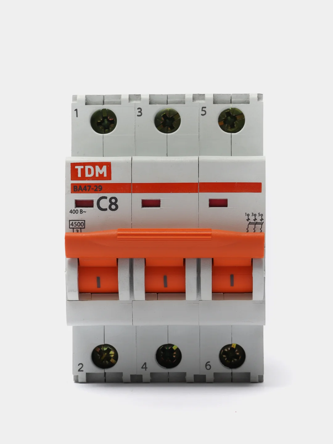 Автоматический выключатель TDM ВА47-29, 3Р, 8А, 4.5кА, С SQ0206-0106