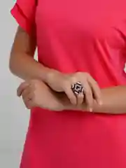 Серый кольцо обьёмное сердчко из бисера