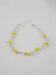 Желтый чокер с цветами/вишенками/пчёлками из бисера