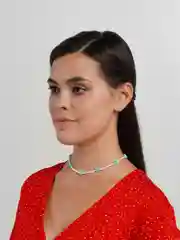 Мятный чокер из бисера