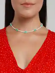 Мятный чокер из бисера
