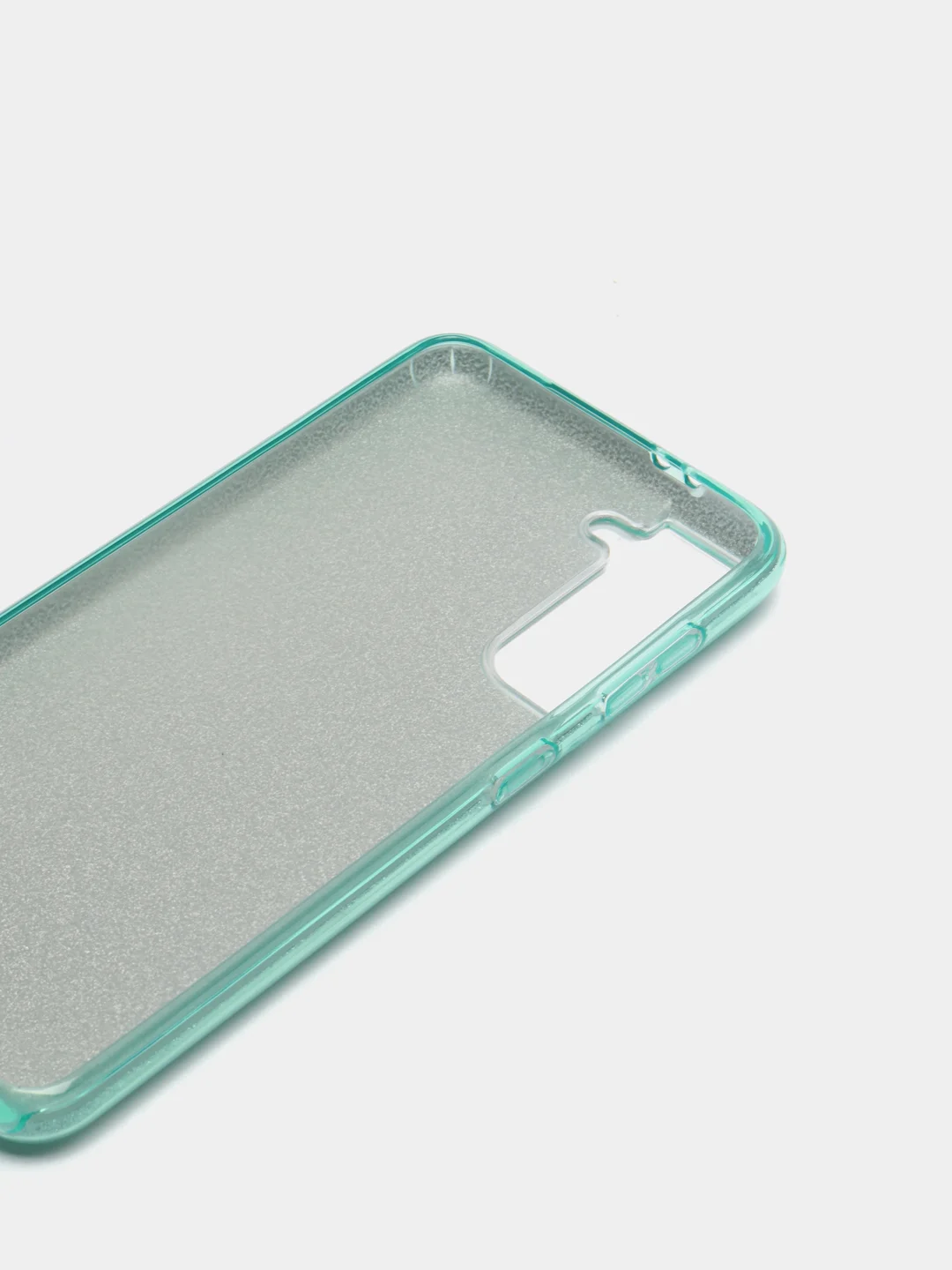 Бирюзовый чехол блестящий Samsung Galaxy S21, накладка c блёстками Самсунг S 21