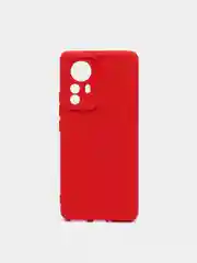 Красный чехол Xiaomi 12 Pro, Сяоми 12 Про, силиконовый, цветной, с мягким подкладом