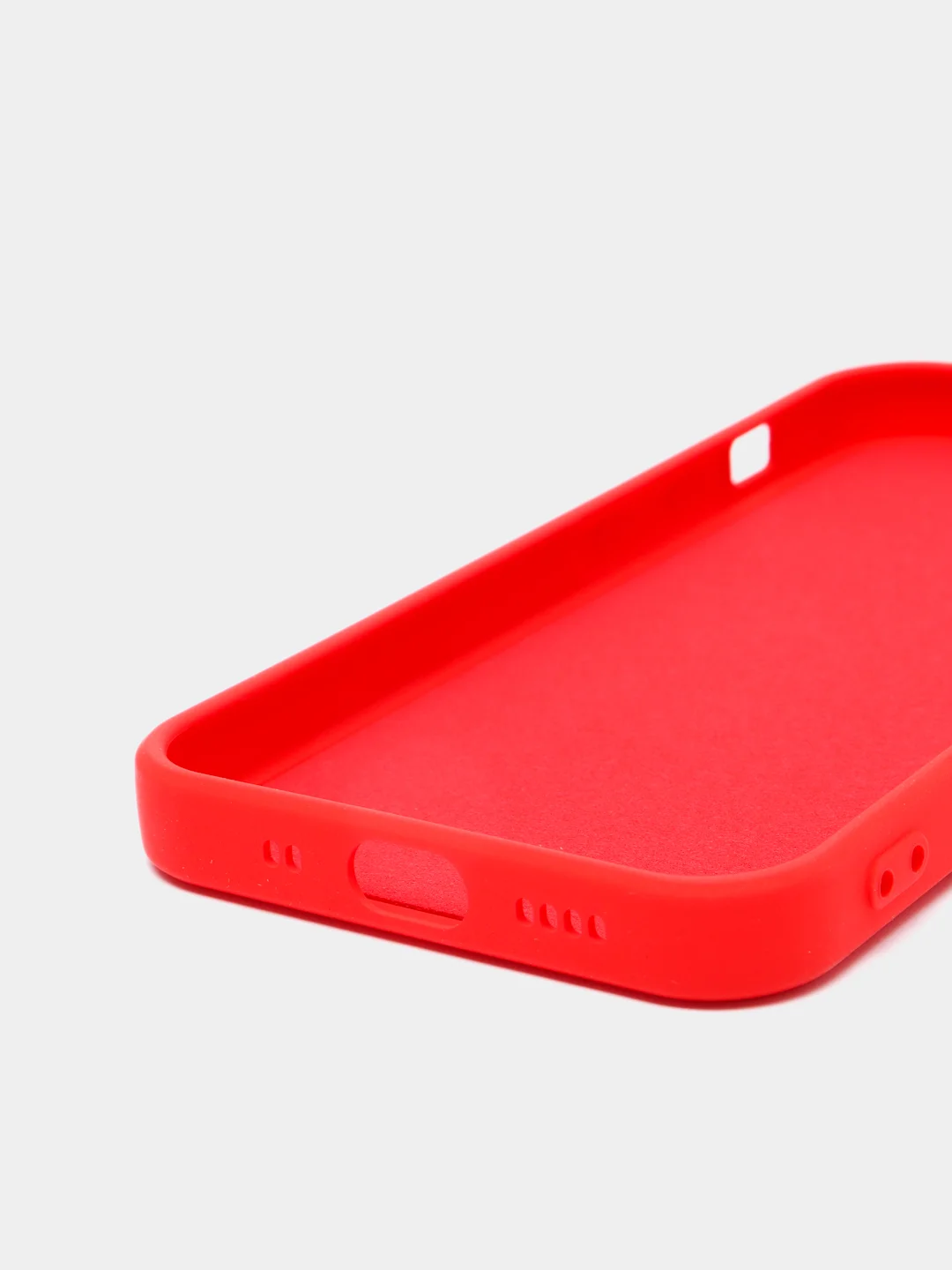 Красный силиконовый чехол с шёлковым покрытием для iPhone 13 Mini, 13 Pro Max