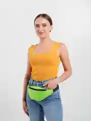 Зеленый поясная сумка, спортивная "Бананка", через плечо
