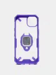 Фиолетовый чехол для iPhone 13, 13 Pro, Pro Max пластиковый полупрозрачный с металлическим кольцом
