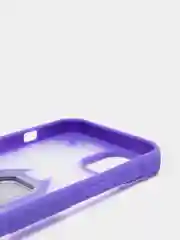 Фиолетовый чехол для iPhone 13, 13 Pro, Pro Max пластиковый полупрозрачный с металлическим кольцом