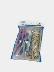 Розовый веревка бельевая нескользящая, для сушки белья на открытом воздухе, с прищепками, 5 м