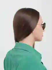 Золотой солнцезащитные очки, круглые