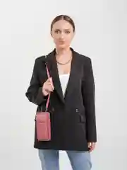 Пудровый вертикальная сумка-клатч через плечо для телефона, кошелька, документов и ключей DP36