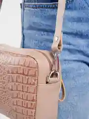 Бежевый сумка baro из натуральной кожи женская